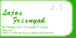 lajos frisnyak business card